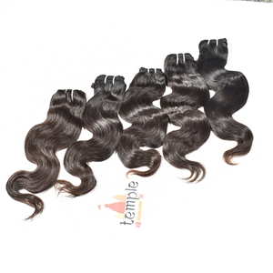 100% <b>Cheap</b> Processing None Weaving Raw Cuticle Aligned Bundle Indian temple Natural Color Hair Black Women Human Hair <b>Extensions</b> - Product Image 3