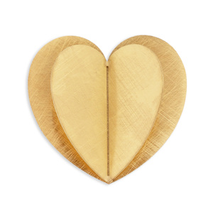 CUCOCUCA YXQ R174 Anello di Moda in Acciaio Inossidabile Spazzolato Dorato, Design Minimalista e Sofisticato a Forma di Cuore - Product Image 1