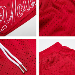 Shorts en maille pour hommes avec logo personnalisé, cordon de serrage, séchage rapide, couleur unie, 100% polyester, taille mi-haute - Product Image 5