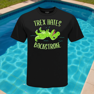 Camiseta divertida con diseño de T-Rex Hates Backstroke, regalo promocional para nadadores - Product Image 3