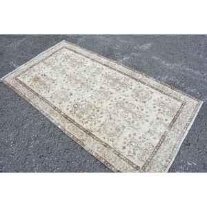 Vintage 37X69 Ft Beige Marron Turc Grand Tapis Classique Rectangle Abstrait Patchwork Motif Laine Matériel Latex Tapis De Chambre - Product Image 2