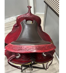 Selle de cheval occidentale la plus vendue en cuir indien de haute qualité avec arbre en plastique de conception d'outillage - Product Image 5