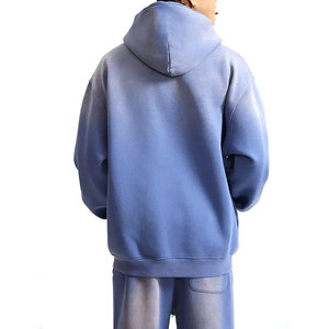 Nueva llegada de los hombres 100% algodón ropa deportiva transpirable pesado invierno chándal patrón suelto ecológico mejor calidad conjuntos - Product Image 3