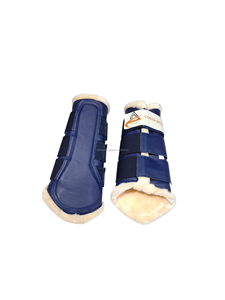 Equestrian Matching Elastic&Velcro Navy Pink Grey Black Brown Green Burgundy Sky Blue Horse <b>Brushing</b> <b>Boots</b> - Product Image 5