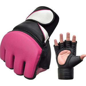 2025 Gants de boxe professionnels de haute qualité Service OEM Gants en cuir MMA demi-doigt avec logo personnalisé - Product Image 3