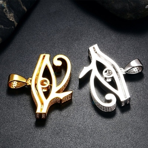 Colgante de Ojo de Horus con Diamante Cultivado en Laboratorio para Él, Plata de Ley 925, Estilo Hip Hop, Collar Estilo Rapero - Product Image 6