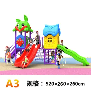 Parco giochi di sicurezza per bambini diapositive di plastica attrezzature commerciali all'aperto Slide set scuola materna parco giochi produttore