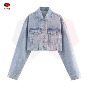 Custom <b>Women</b> Denim Jacket Classic Casual Outerwear Breathable Cotton Denim OEM and ODM Service - Product Image 1
