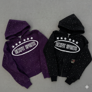 Sudadera con Capucha Premium para Hombre Rexfit Sports, con Diseño de Pedrería |   Logotipo Impreso en la Parte Delantera |   Chaqueta de Invierno de Forro Polar para Calle - Product Image 1