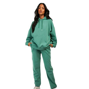 Venta al por mayor de ropa personalizada para adultos y unisex, conjunto de jersey con estampado transpirable de invierno para mujer, pantalones de chándal de lana de talla grande con logotipo personalizado - Product Image 1