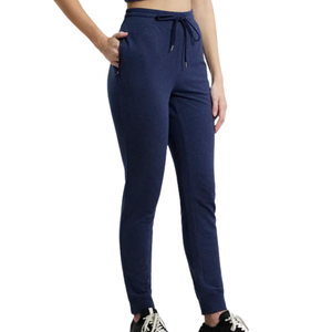 Pantalons de jogging skinny en coton 100% éponge à taille élastique élégants pour femmes de qualité supérieure Respirant Style streetwear Poche - Product Image 1