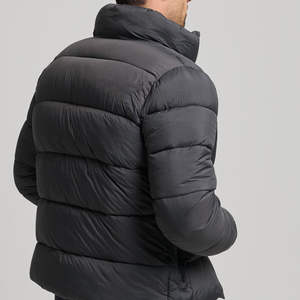 Veste matelassée polaire chaude d'hiver pour hommes nouveau manteau coupe-vent en coton polyester imperméable avec col à capuche de couleur unie - Product Image 5