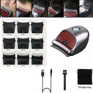 Kit de coiffure professionnel pour hommes, tondeuse à cheveux électrique sans fil rechargeable avec source d'alimentation USB, type de prise US - Product Image 1