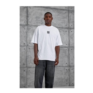 Chemises pour hommes en tricot surdimensionné 100% coton écologiques respirantes imprimées streetwear vêtements de fitness logo personnalisé longues - Product Image 2