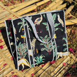 Sac de shopping en coton imprimé floral fait à la main, grand sac de shopping, sac fourre-tout en coton, cadeaux abordables pour femmes - Product Image 5