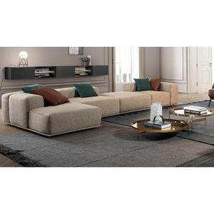 Canapé modulaire contemporain Delano à une place, en cuir véritable lavable, nouveau cuir véritable et éponge pour la maison, l'appartement, le salon - Product Image 5