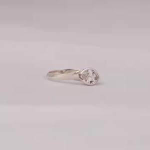 14KT Solid White Gold Conflict-Free Marquise Cut Lab Grown Solitaire Engagement Ring Perfect <b>Birthday</b> Gift for Her - Product Image 1