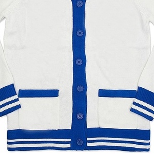 OEM Manufacturer Women's <b>Vintage</b> Fashion Winter V-Neck Covered Button Patch Pockets Regular Breathable Varsity Jacket Cardigan - Product Image 3