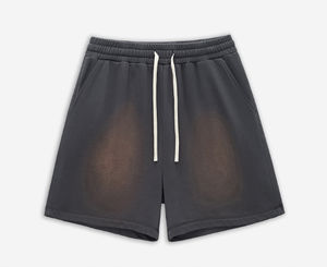 กางเกงขาสั้นสำหรับผู้ชายกางเกงขาสั้นผ้าย้อมสีล้วนแบบปรับแต่งได้สำหรับฤดูร้อน - Product Image 3