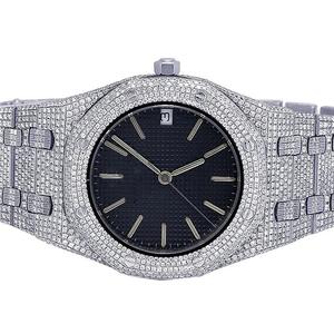 Fournisseurs indiens VVS Glacé Combiné Blanc Moissanite Diamant Montre Personnalisée Montre en Acier Inoxydable Disponible en Quantité Vrac - Product Image 2