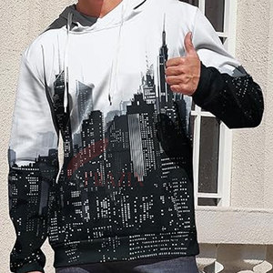 เสื้อฮู้ดพิมพ์ลาย3D ของผู้ชายเสื้อสวมหัวสีพื้นพิมพ์ลาย3D ดีไซน์ตามสั่ง - Product Image 5