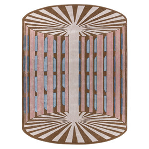 Tapis en laine et viscose tufté à la main Jaipur Wunderkammer, motif géométrique, Top-112, pour la décoration du salon - Product Image 1