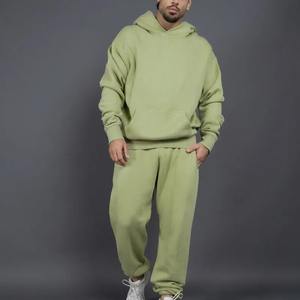 Automne hiver deux pièces hommes sport costume en peluche épaissi à capuche survêtement pantalons de survêtement couleur unie coupe ample mode sport - Product Image 5