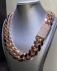 Chaîne cubaine pour homme en argent sterling 925 or blanc 14K fait à la main VVS1 Moissanite pendentif breloque haute brillance luxe Hip Hop Party - Product Image 1