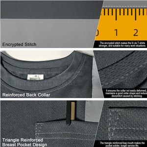 T-shirt de sécurité à manches longues personnalisé haute visibilité pour la construction et l'utilisation industrielle Chemise de sécurité réfléchissante à manches longues respirante - Product Image 5