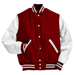 Chaqueta Universitaria de Béisbol Personalizada con Mangas de Cuero y Lana - Product Image 3