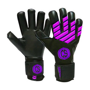 Gants de gardien de but personnalisés COSH CS Sports, noir et jaune fluo, respirants, réglables, pour extérieur, avec dos en latex gaufré et protection des doigts - Product Image 3