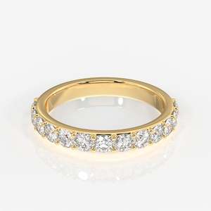 Round Cut Moissanite Diamond Wedding Band <b>Ring</b> in Sterling Silver Elegant Moissanite <b>Rings</b> - Product Image 1