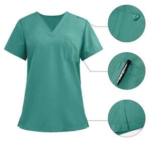 Venta caliente personalizado Scrubs Set estiramiento transpirable mujeres Jogger enfermería Scrubs uniformes médicos Spandex Hospital uniformes quirúrgicos - Product Image 4