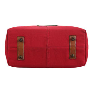 กระเป๋าถือผ้าใบหนาพิเศษสำหรับผู้หญิงกระเป๋าถือหนังสีทึบเปิดซิปปิดทนทานสำหรับฤดูใบไม้ร่วง - Product Image 3