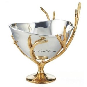 Brûleur d'encens moderne en acier inoxydable couleur argent avec support et support en laiton couleur or Accessoires de parfum de maison modernes - Product Image 1