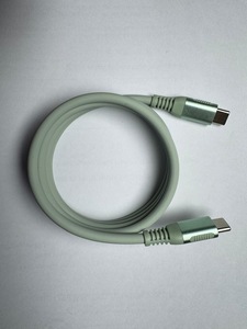สายชาร์จข้อมูลสีเขียว66W 5V แบบ3A USB Type C TO Type C Type C TO Type C สายชาร์จข้อมูลมือถือแม่เหล็กซิลิโคน - Product Image 4