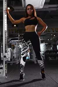 กางเกงโยคะออกกำลังกายเอวสูงใหม่สำหรับผู้หญิง-กางเกงออกกำลังกายผ้าไนลอนสแปนเด็กซ์ให้ความรู้สึกนู้ดมีกระเป๋าและพิมพ์ลาย" - Product Image 2