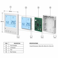 Termostato Digital Programable WIFI RS485 para Ventiloconvector Cuadrado AC819F, 220V, Diseño Moderno, Retardante de Llama, PC+ABS, Ahorro de Energía