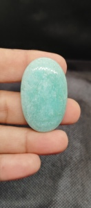 Pierre précieuse naturelle ovale verte amazonite cabochon en vrac pour la fabrication de pendentifs et de colliers 5-8 mm - Product Image 3