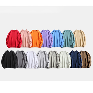 Alta calidad 380 GSM sudadera en blanco de gran tamaño gota hombro Sudadera con capucha bordado personalizado Unisex 100% algodón cuello redondo sudaderas - Product Image 6