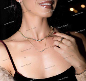 Collar de Tenis con Diamantes de Moissanita Plateados para Mujer, Corte Redondo, Brillante, Elegante, para Uso Diario y Fiestas - Product Image 4