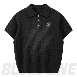 Chemise à manches courtes pour homme Bloodline, couleur unie, tricotée, respirante, en coton, séchage rapide, coupe classique, marron - Product Image 2