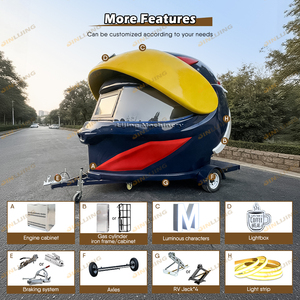 Chiosco Mobile Personalizzato JINLIJING a Forma di Casco Gigante in Fibra di Vetro per Caffè, Hot Dog e Patatine, Rimorchio Alimentare per Mercati - Product Image 5