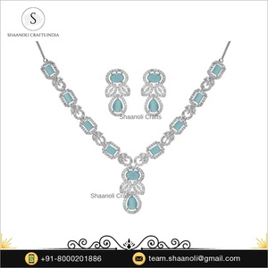 Ensemble de colliers en diamant traditionnel américain avec pierres, bijoux de mariée indiens pour femmes - Product Image 3