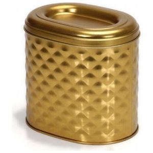 Kontensan Oval Gold 1.4L Décoration d'intérieur Boîte en métal EF00425 140x120x130mm Turquie - Product Image 3