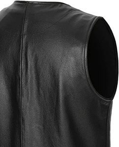 เสื้อกั๊กหนังผู้ชายสไตล์ไบค์เกอร์ สำหรับฤดูหนาว คุณภาพสูง ระบายอากาศได้ดี ทุกขนาด ออกแบบเองได้ พร้อมโลโก้ส่วนตัว ราคาประหยัด ลุคแบบดิสเทรส - Product Image 6