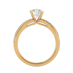 แหวนเพชรเพชรแบบเพชรเดี่ยวสง่างามและหรูหรา - Product Image 4