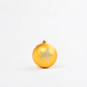 Gold <b>Plastic</b> Glitter Christmas Baubles 2pcs 15cm Diameter <b>Tree</b> Ornaments Festival - Product Image 4