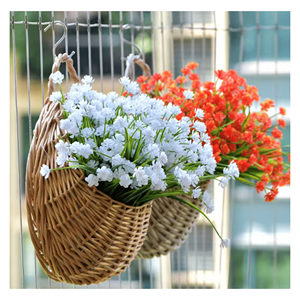 Wall-Mounted Handmade Eco-Friendly <b>Rattan</b> Woven <b>Hanging</b> <b>Basket</b> Flower Pot for Flower Arrangements - Product Image 1