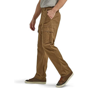 Pantalones holgados de gran tamaño de alta calidad personalizados para hombre, ropa de trabajo de lona de algodón, pantalones Cargo, pantalones con logotipo impreso al por mayor - Product Image 2